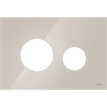 Splachovací tlačítko Tece TECEloop kryt ovládacího tlačítka, sklo, světle béžová