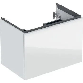 Geberit Acanto skříňka pod umyvadlo 74x47,5x54,1 cm, 1x zásuvka s vnitřní zásuvkou, lakovaná lesk bílá, sklo lesk bílá