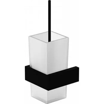WC štětka Steinberg Serie 460 WC štětka nástěnná s držákem, bílé sklo/matná černá