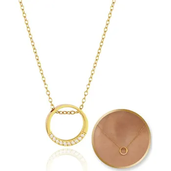 Náhrdelník Flamenco Mystique Náhrdelník z ušlechtilého kovu pozlacený 14k zlatem, elegantní, KRUH zirkony NST2150
