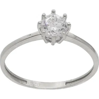 Prsten Zlatý prsten z bílého zlata se zirkony RRCR100W, vel. 57, 1.25 g (585/1000)