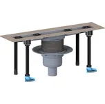 HL Odtokový žlab z nerezové oceli se svislým odtokem k zabudování do plochy, odtok DN50, bez krytu, délka 1200mm