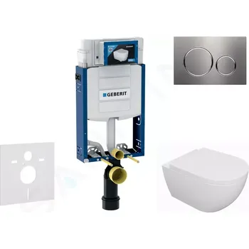 Geberit Kombifix Set předstěnové instalace, klozetu Oudee a sedátka softclose, tlačítko Sigma20, nerez, SANI15CA6100