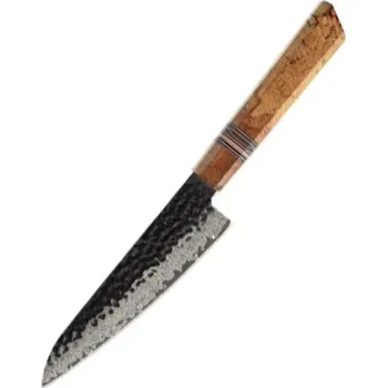 Kuchyňský nůž The Knife Brothers Damaškový kuchařský utility nůž 5\" Spalted wood