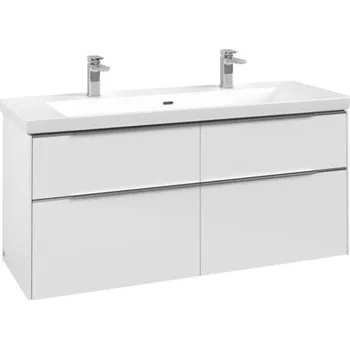 Koupelnový nábytek Villeroy & Boch Subway 3.0 skříňka pod umyvadlo s osvětlením 127,2x57,6x47,8 cm, 4x zásuvka, Brilliant White