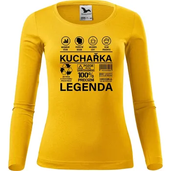 Dámské tričko DOBRÝ TRIKO Dámské bavlněné triko Kuchařka legenda Velikost: XL, Barva: Žlutá