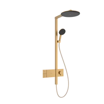 Vodovodní baterie Hansgrohe Raindance Alive S - Showerpipe 300 1jet s termostatem ShowerSelect Comfort, kartáčovaný bronz 24582140