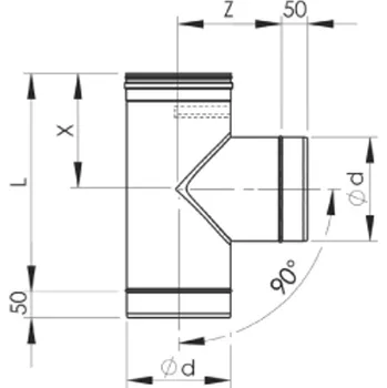 Komín Sopouch Almeva 90° EW / 180