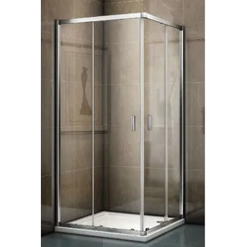 Vanová zástěna Riho Hamar 2.0 Čtvercový sprchový kout 100x100x200 cm, chrom, Riho-Shield, čiré sklo