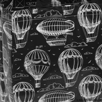 Nákupní taška Ekologická taška na opakované použití MINI černá s bílými balóny