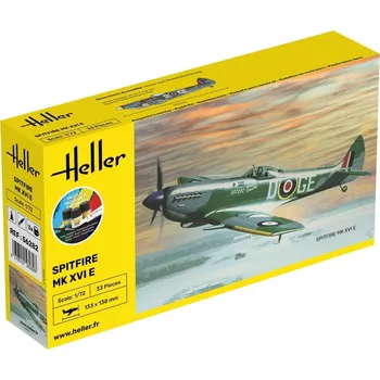 Plastikový model Spitfire MK XVI E - obsahuje barvy a lepidlo - Heller STARTER KIT 56282