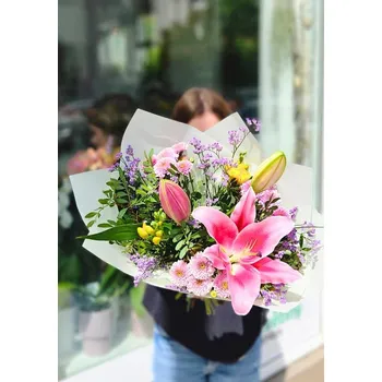 umělá květina Kytice Růžové lilie