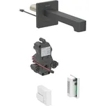 Geberit Brenta nástěnná umyvadlová baterie, 17 cm, napájení z generátoru, pro funkční box pod omítku, bez směšovače, černá mat easy-to-clean