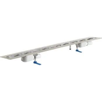 Odvodňovací žlab HL Plochý odtokový žlab z nerezové oceli k zabudování do plochy, dva odtoky DN50