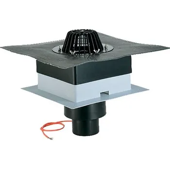 kanalizace HL Střešní vtok "DrainBox" DN75 s asfaltovou manžetou, s elektrickým ohřevem