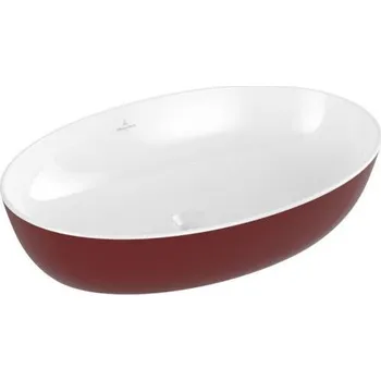 Villeroy & Boch Artis umyvadlo na desku, 61x41 cm, bez přepadu, Bordeaux