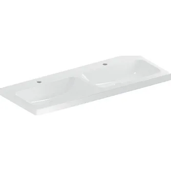 Umyvadlo Geberit iCon dvojumyvadlo 120x48 cm, 2x otvor pro baterii, bez přepadu, bílá