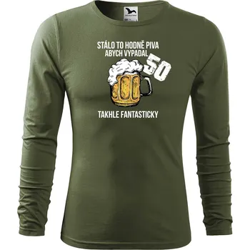 Pánské tričko DOBRÝ TRIKO Pánské bavlněné triko Hodně piva Velikost: M, Barva: Khaki