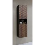 Vysoká koupelnová skříňka Enzo - černá / dub catania