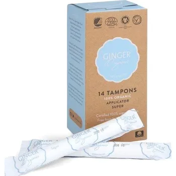 Menstruační tampony Ginger Organic Tampony tampony s aplikátorem Super 14ks