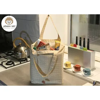 JEŽKOVA ORIGINÁLNÍ RUČNĚ DĚLANÁ NÁKUPNÍ TAŠKA - JEMNÝ VZOR