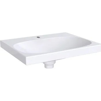 Umyvadlo Geberit Acanto umyvadlo s krytem odpadního ventilu 60x48,2 cm, s otvorem pro baterii, se skrytým přepadem, bílá