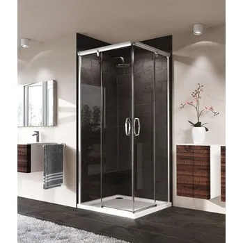 Vanová zástěna Hüppe Aura elegance posuvné dveře rohový vstup 2-dílný 800x800/1900 mm, Soft-Open/Soft-Close