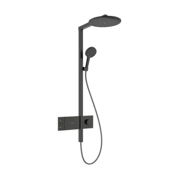Vodovodní baterie Hansgrohe Raindance Alive S - Showerpipe 300 1jet EcoSmart, s termostatem ShowerSelect Comfort, kartáčovaný černý chrom 24583340