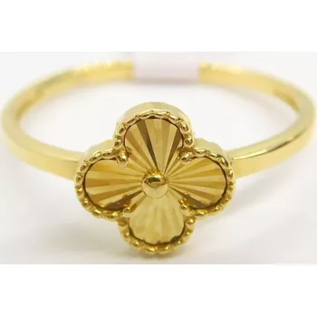 Prsten Klenoty Budín Dámský zlatý prsten s gravírováním čtyřlístek pro štěstí 585/1,55gr vel. 56 HK1235 (Klenoty Budín Dámský zlatý prsten s gravírováním čtyřlístek pro štěstí 585/1,55gr vel. 56 HK1235)