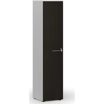 B2B Partner Úzká kancelářská skříň PRIMO WHITE, 400 x 420 x 1781 mm, bílá/wenge