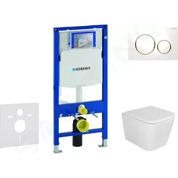 Geberit Duofix Set předstěnové instalace, klozetu Arkas I sedátka softclose, tlačítko Sigma20, bílá/pozlacená, SANI11CA3154