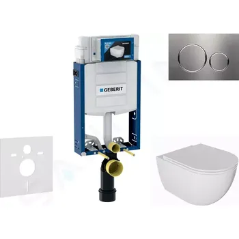 Geberit Kombifix Set předstěnové instalace, klozetu Oudee a sedátka softclose, tlačítko Sigma20, nerez, SANI15CA6101