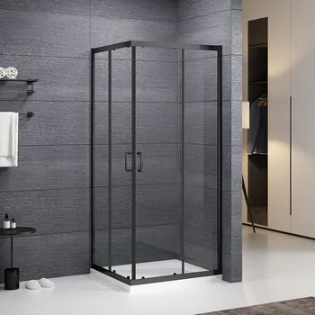 Sprchové dveře SUNDIS BLACK 1900 mm 870–890 494 Transparent S Černý elox SUNDIS BLACK/900