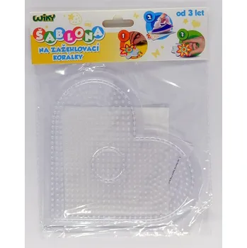 Dětské navlékací korálky Šablona na zažehlovací korálky - Srdce