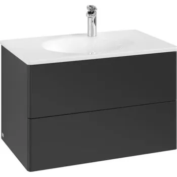 Koupelnový nábytek Villeroy & Boch Antao skříňka pod umyvadlo 78,8x50,4 cm, 2x zásuvka, Black Matt Lacquer (K04000PD)
