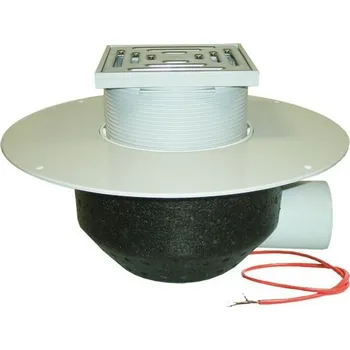 Kanalizační potrubí HL Střešní vtok DN75 s ležatým odtokem s PVC izolační přírubou, s elektrickým ohřevem