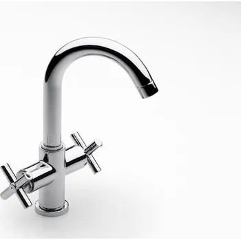 Roca Loft umyvadlová stojánková baterie kohoutková, s otočným výtokem, s výpustí, chrom