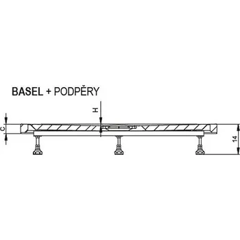 Sprchová vanička Riho Basel Nožky pro vaničky 411, 423