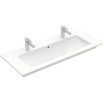 Umyvadlo Villeroy & Boch Venticello umyvadlo 120x50 cm, 2x otvor pro baterii, s přepadem, CeramicPlus, bílá Alpin