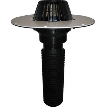 kanalizace HL Renovační střešní vtok pro DN110 s PVC pevnou izolační přírubou, záchytný koš