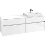 Villeroy & Boch Collaro skříňka pod umyvadlo, 160x50x54,8 cm, otvor vpravo, 4x zásuvka, Glossy White