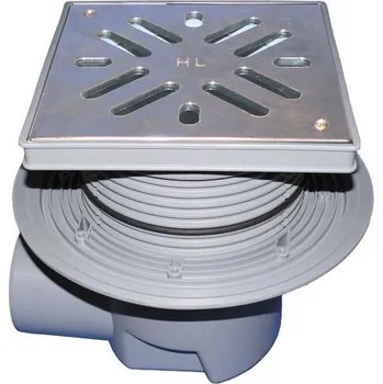 HL Velkokapacitní dvorní vtok DN110, ležatý odtok s izolační přírubou, ZU - suchá klapka