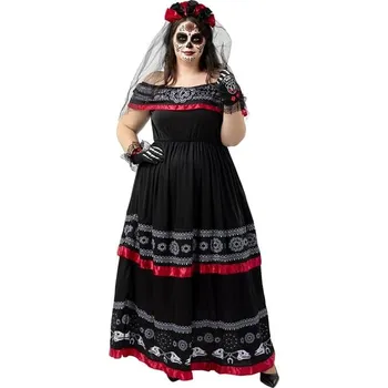 Funiglobal - Plus size kostým Dia de los Muertos pro ženy - XXL