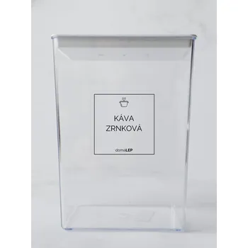 Speciální papír KÁVA ZRNKOVÁ - omyvatelná samolepka na dózu, výběr rozměrů Ø 5 cm / 5 x 5 cm / 6 x 8 cm | DomaLEP