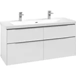 Villeroy & Boch Subway 3.0 skříňka pod umyvadlo 127,2x57,6x47,8 cm, 4x zásuvka, Brilliant White