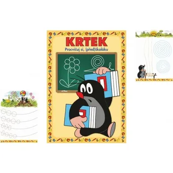 Hračka pro nejmenší Akim Stíratelný sešit "Procvičuj si (před)školáku" + stíratelný popisovač - Krtek