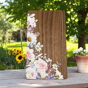 Zápisník art-wood.cz Dřevěný zápisník - rozkvět myšlenek