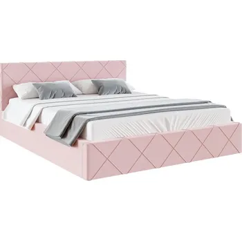 Postel Čalouněná postel CARO 180x200 s kovovým zdvižným roštem RŮŽOVÁ