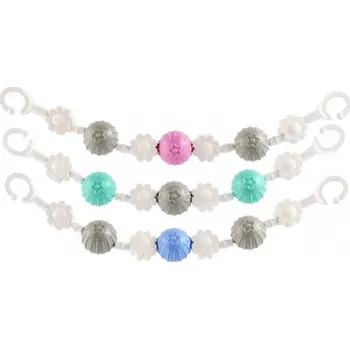 Profibaby Řetěz/zábrana barevné koule plast 40 cm ŽLUTOŠEDÁ