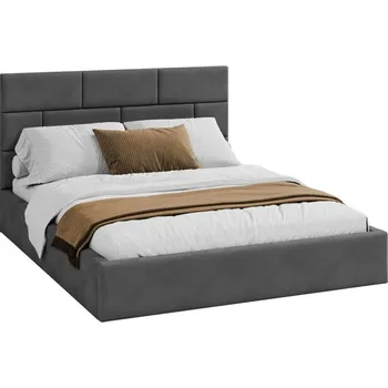 Postel Čalouněná postel PASADENA PARIS 160x200 s kovovým roštem TMAVĚ ŠEDÁ